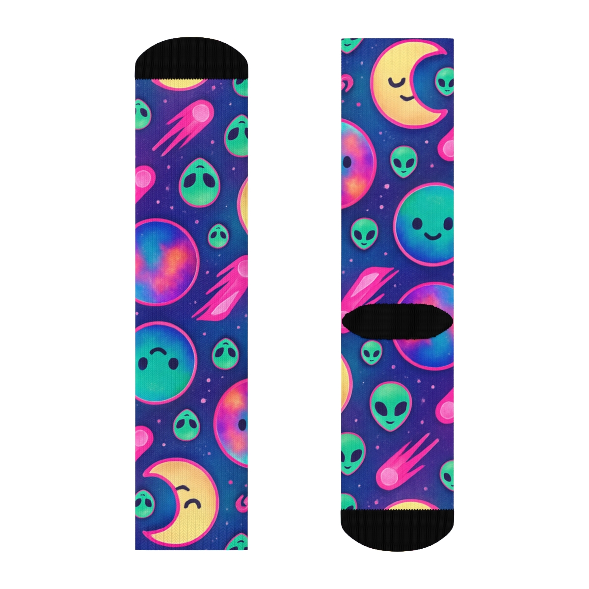 Playful Planetary Tessellation comfortable cotton crew socks