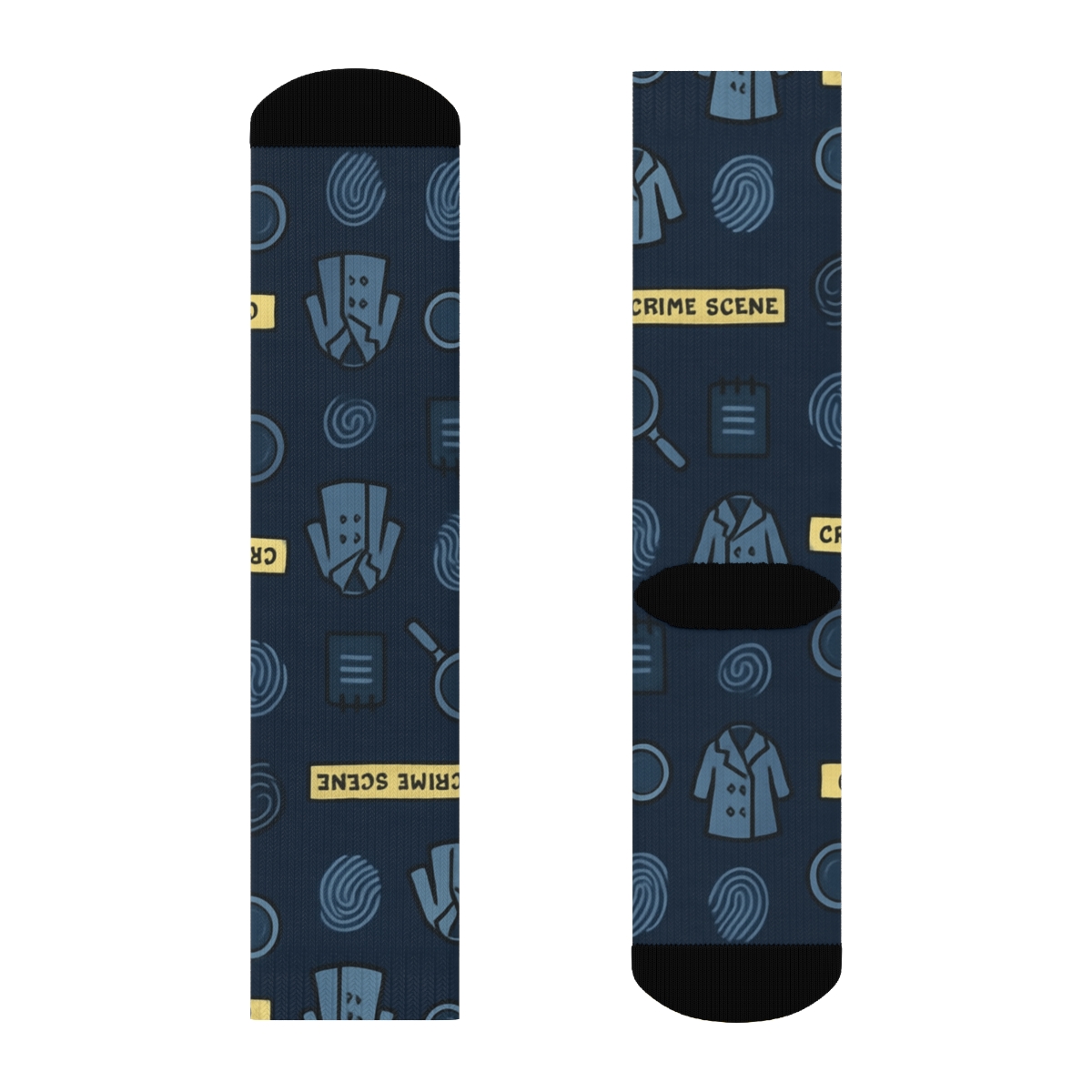 Police Detective Clue Grid In Midnight Blue premium sports crew socks