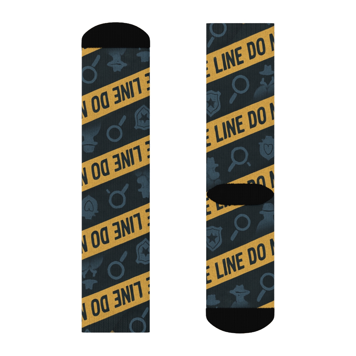 Police Detective Crime Scene Tape Wave Pattern personalized crew socks