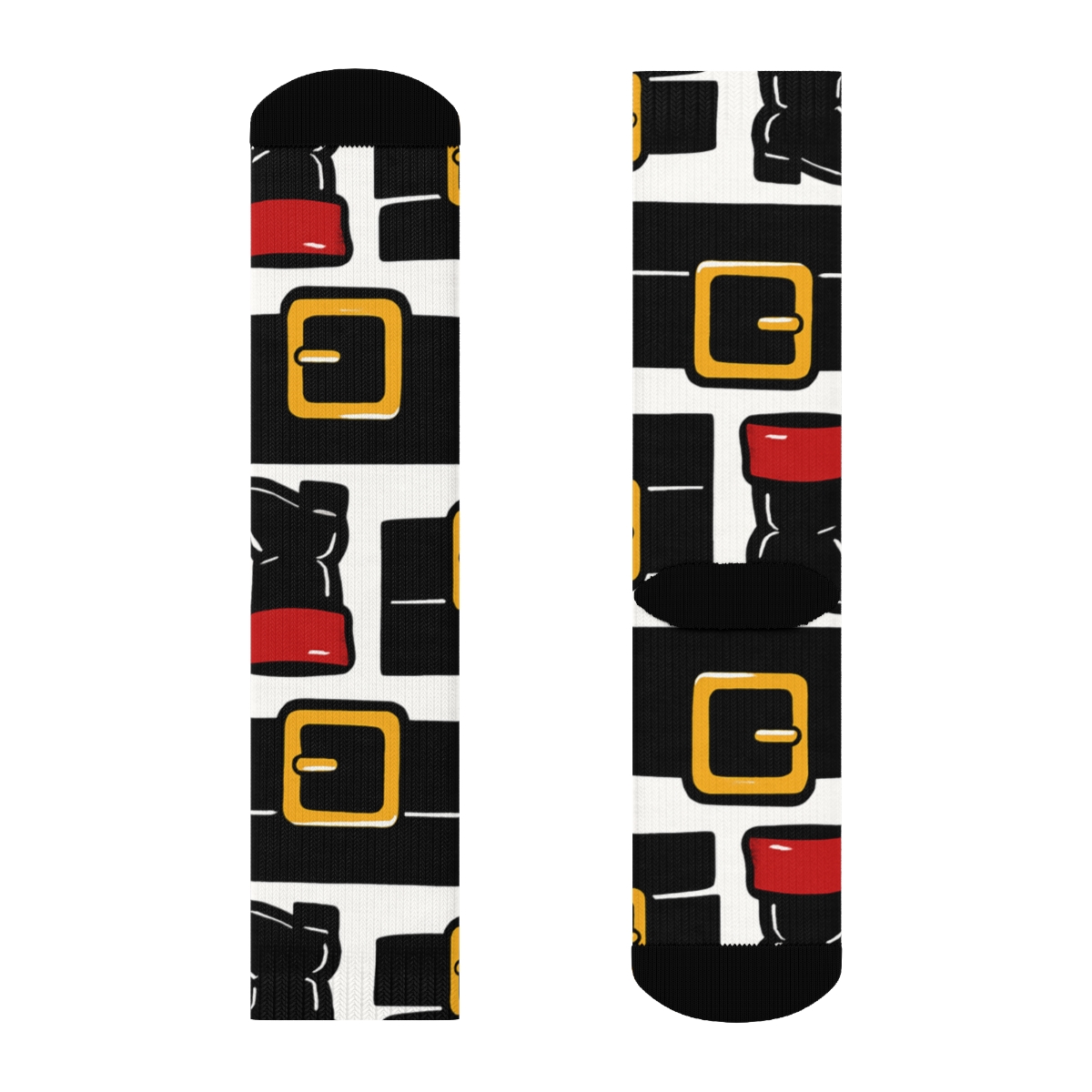 Pop Art Collage With Santa Belt Rhythm premium sports crew socks