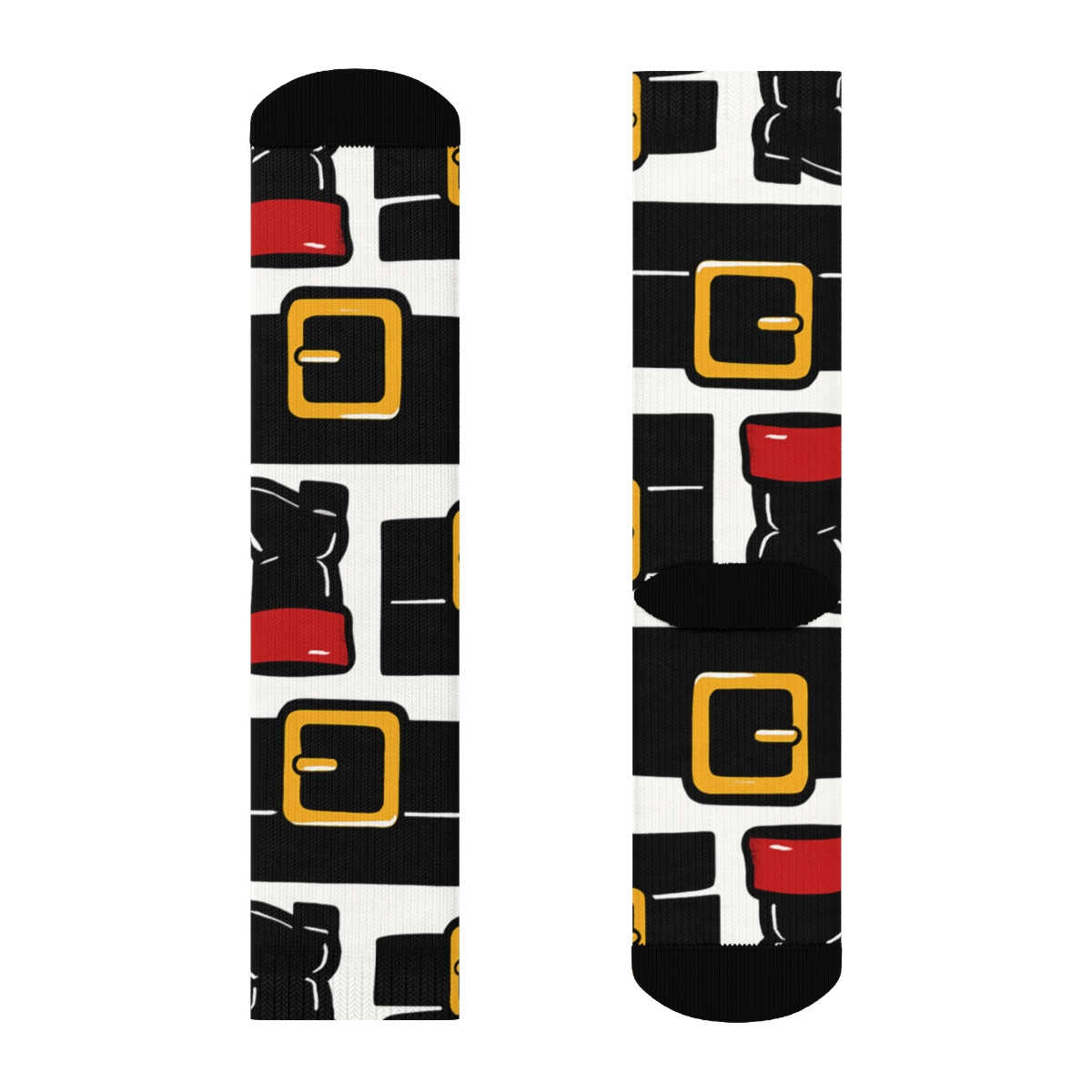 Pop Art Collage With Santa Belt Rhythm premium sports crew socks