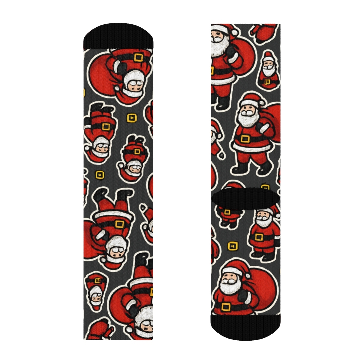 Pop Art Santa Collar Collage designer printed crew socks