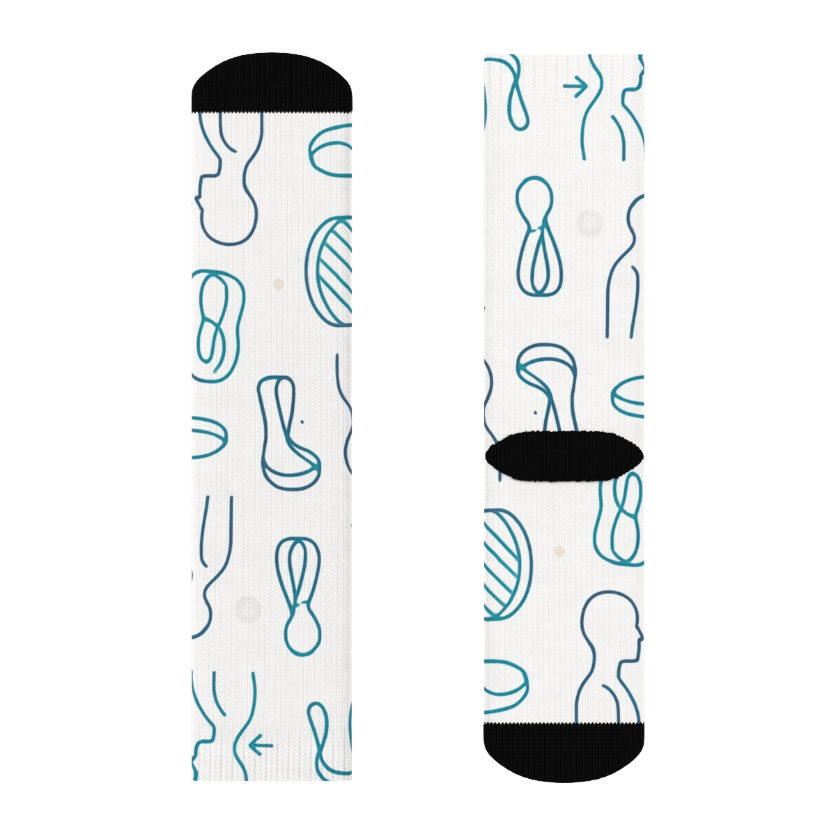 Postural Corrections With Physical Therapist Icons comfortable cotton crew socks