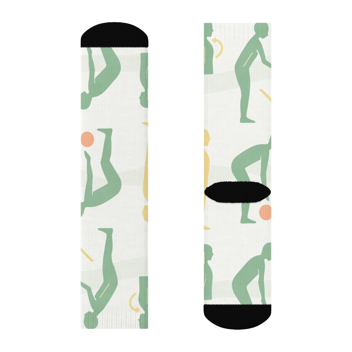 Posture Correction Wave Pattern, Physical Therapist Edition unique graphic crew socksPosture Correction Wave Pattern, Physical therapist Edition Crew Socks - Image 2