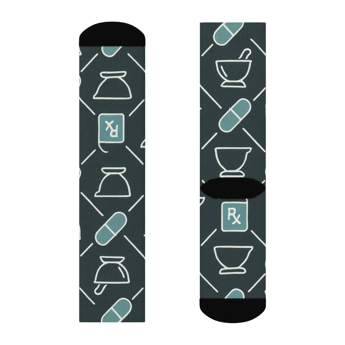 Prescription Label Lattice With Pharmacist Tools custom crew socks