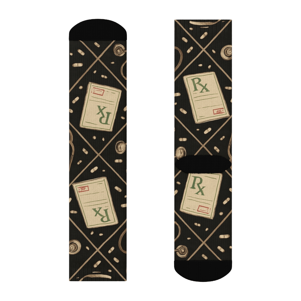 Prescription Pad Lattice For Pharmacist Study premium sports crew socks