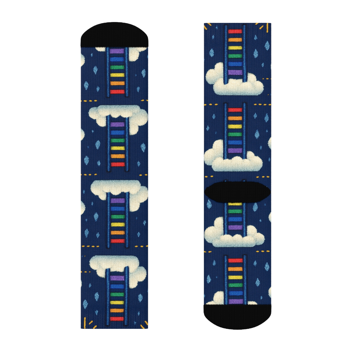 Prismatic Cloud Ladder Bands custom crew socks