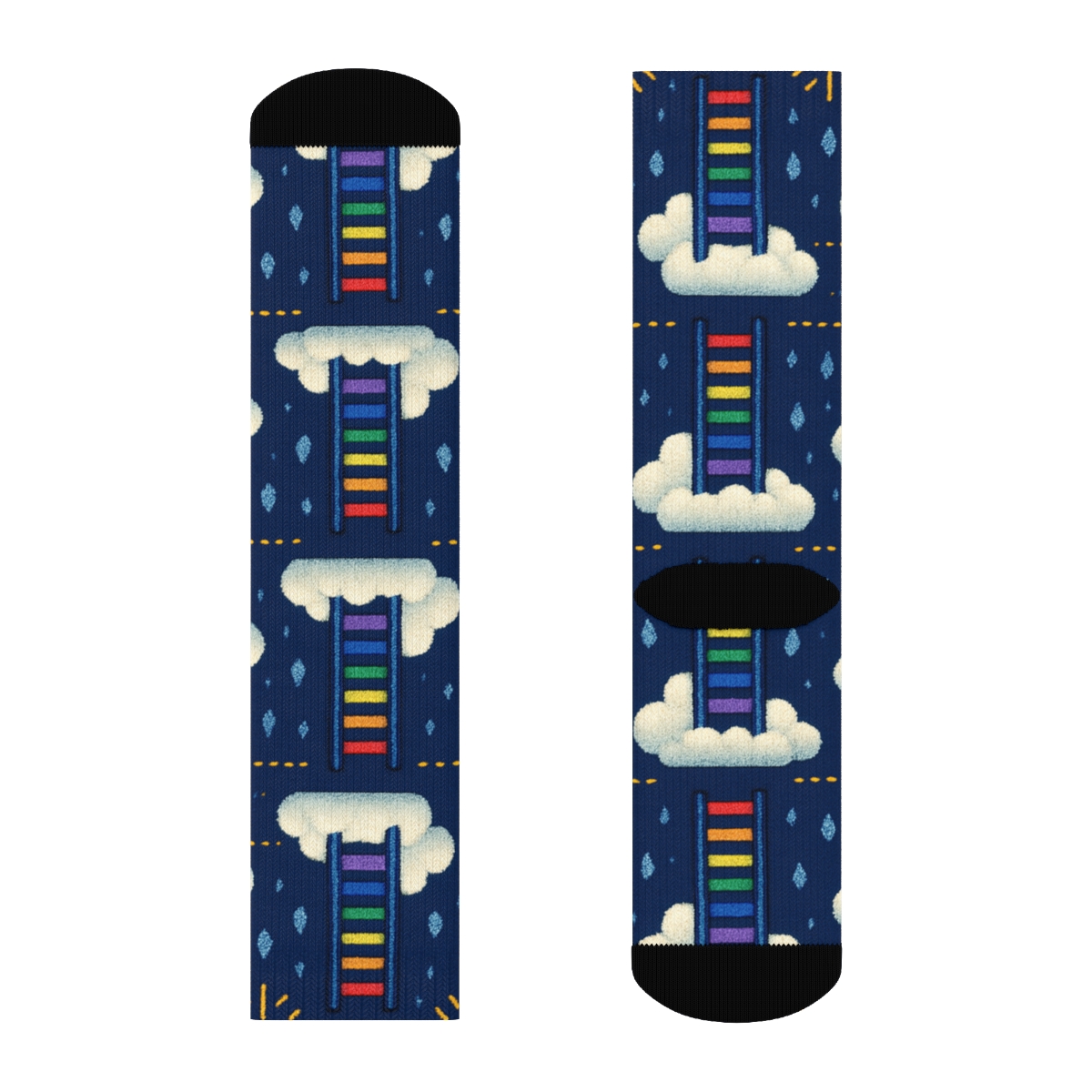 Prismatic Cloud Ladder Bands custom crew socks