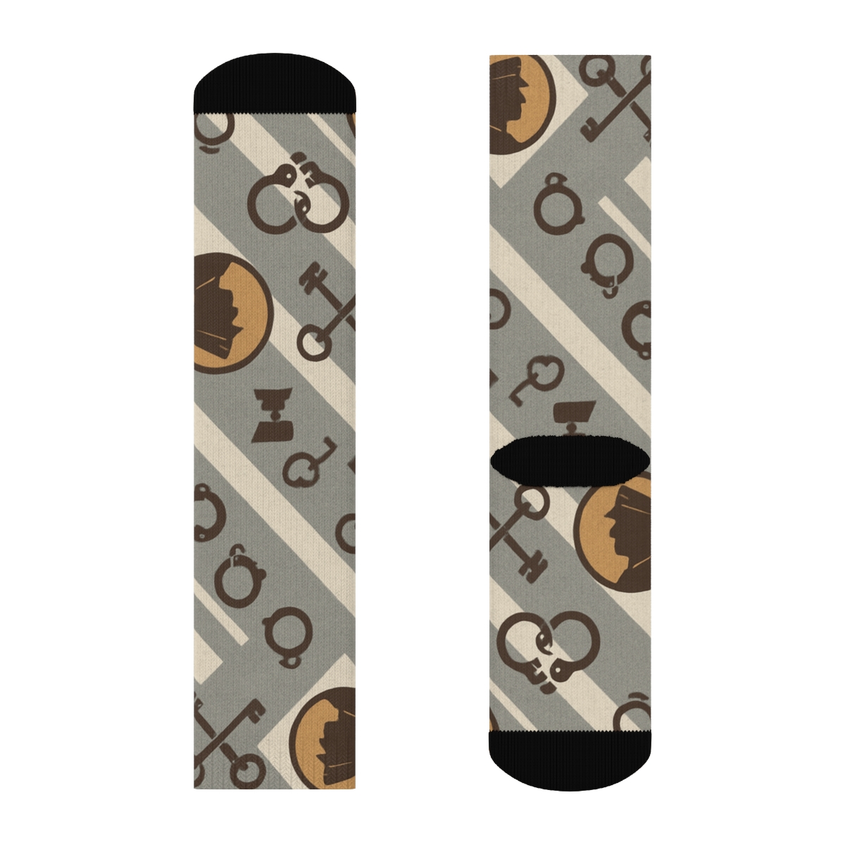 Prison Officer Grade Security Collage Stripe Tessellation premium sports crew socks