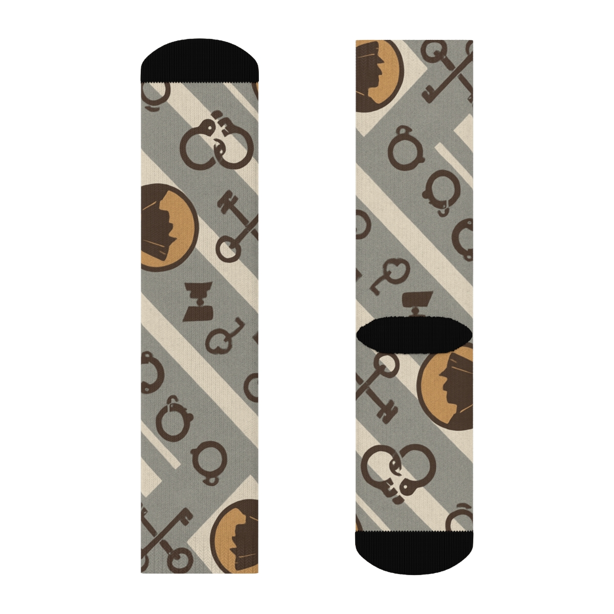 Prison Officer Grade Security Collage Stripe Tessellation premium sports crew socks