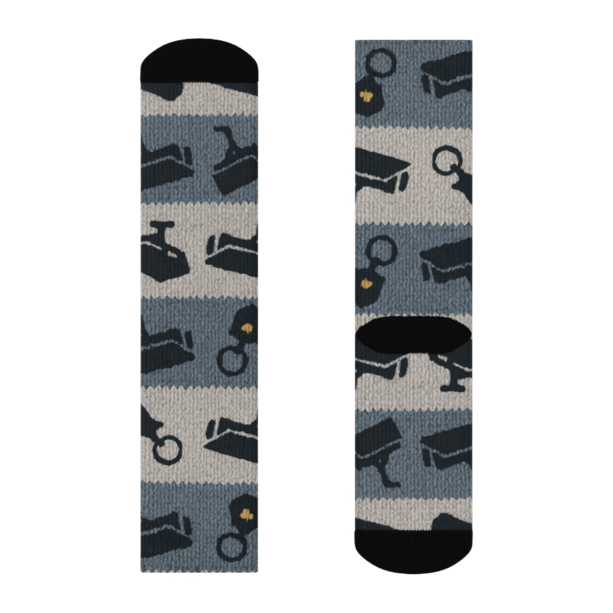 Prison Officer Knit Illusion Stripe Bands personalized crew socks