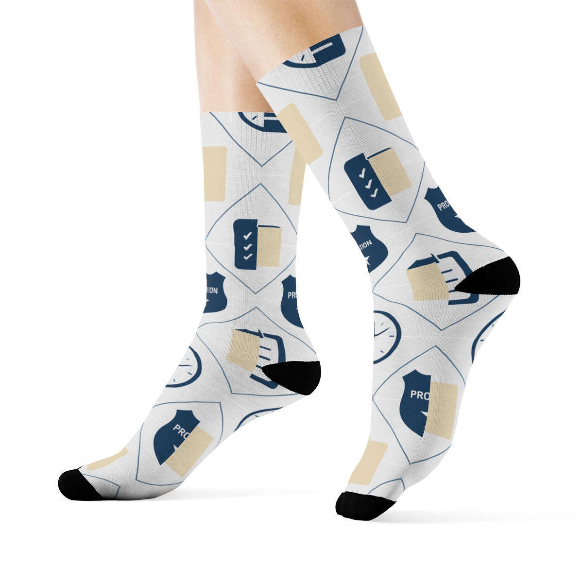 Probation Officer Case File Lattice premium sports crew socks