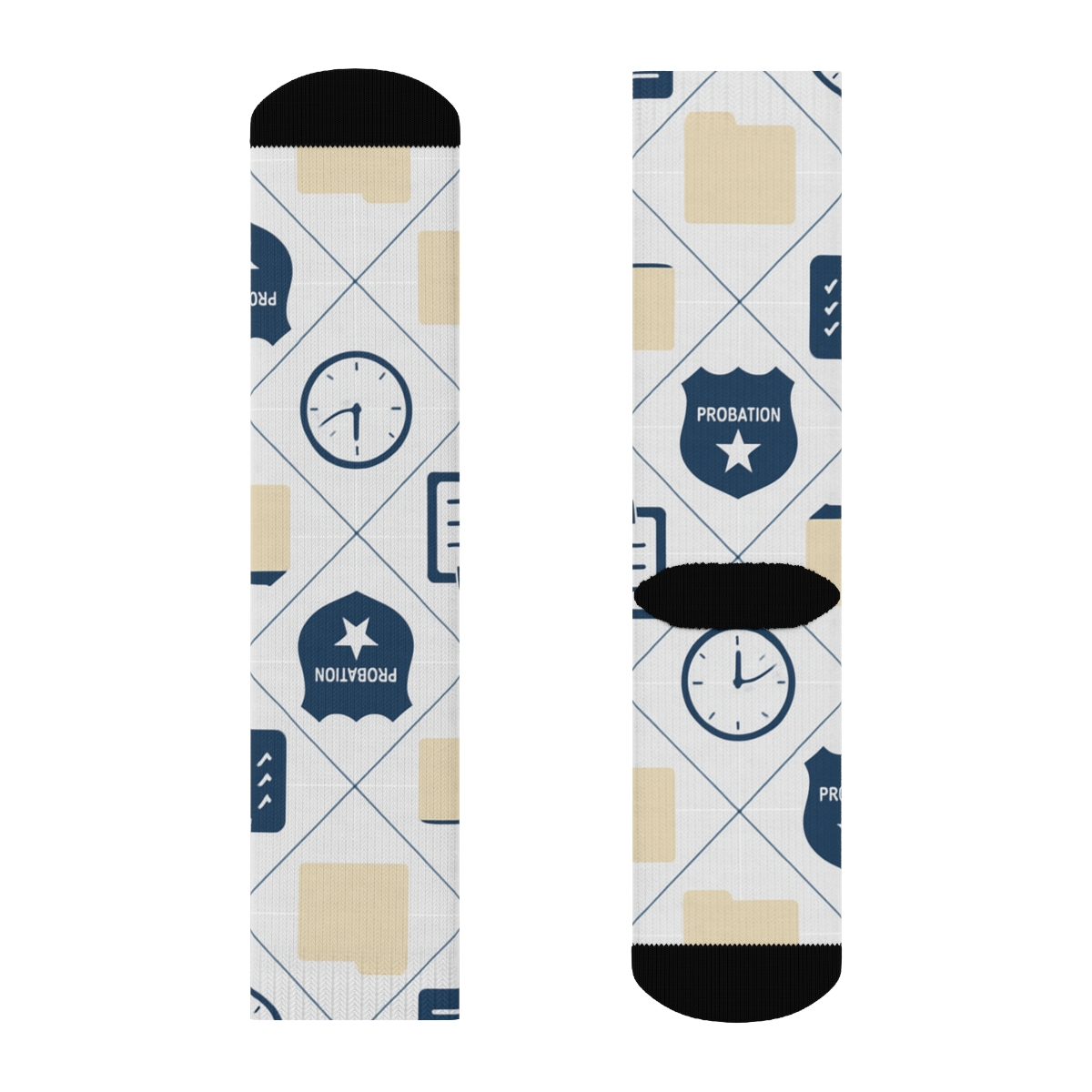 Probation Officer Case File Lattice premium sports crew socks