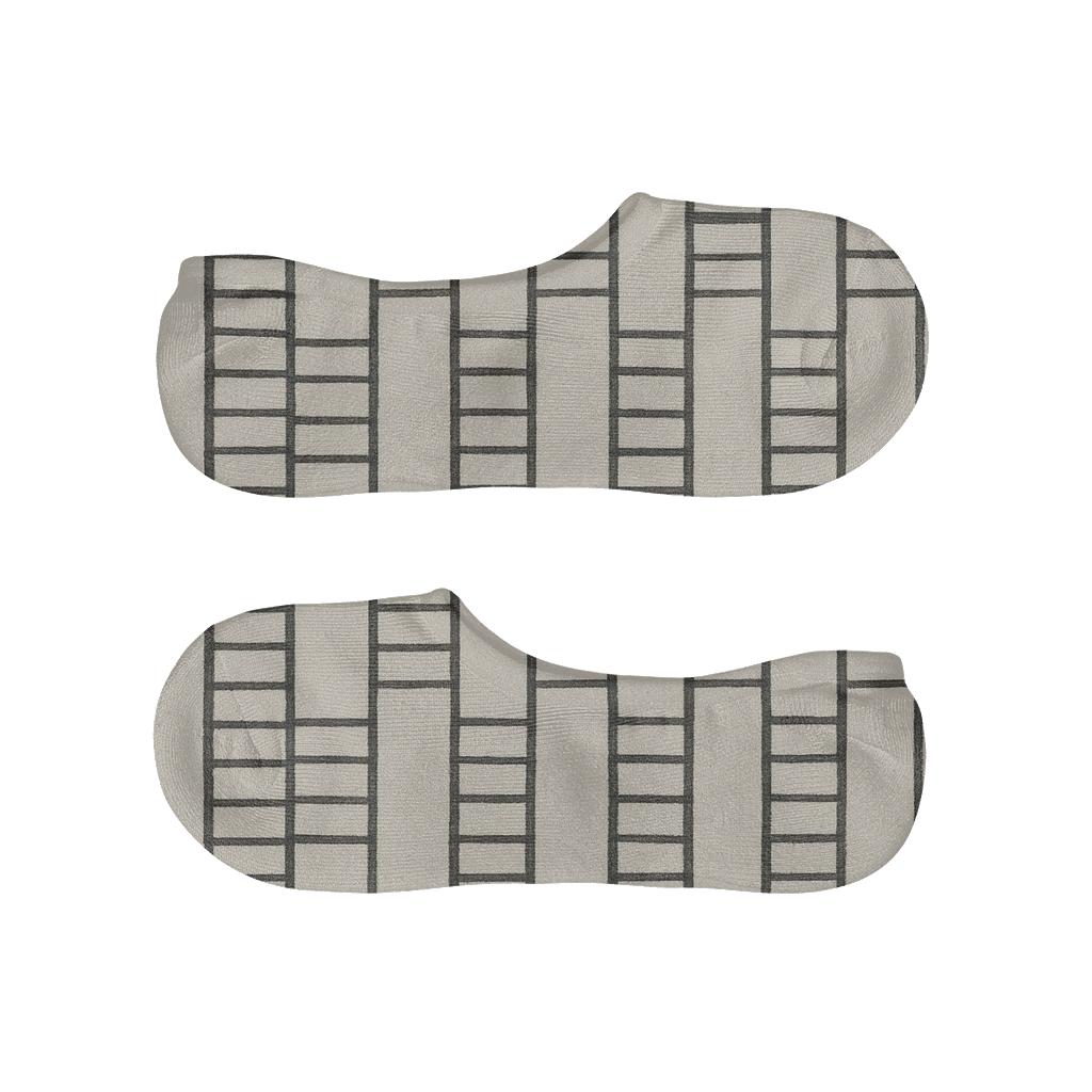 Quiet Ladder Shift designer printed no-show socks