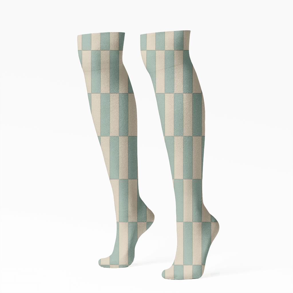Narrow Band Mosaic trendy patterned knee-high socks