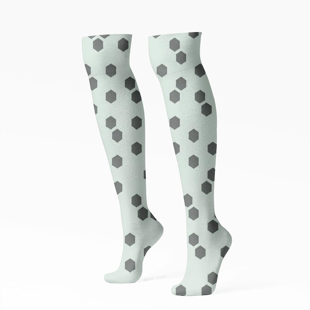 Micro Hex Scatter unique graphic knee-high socks