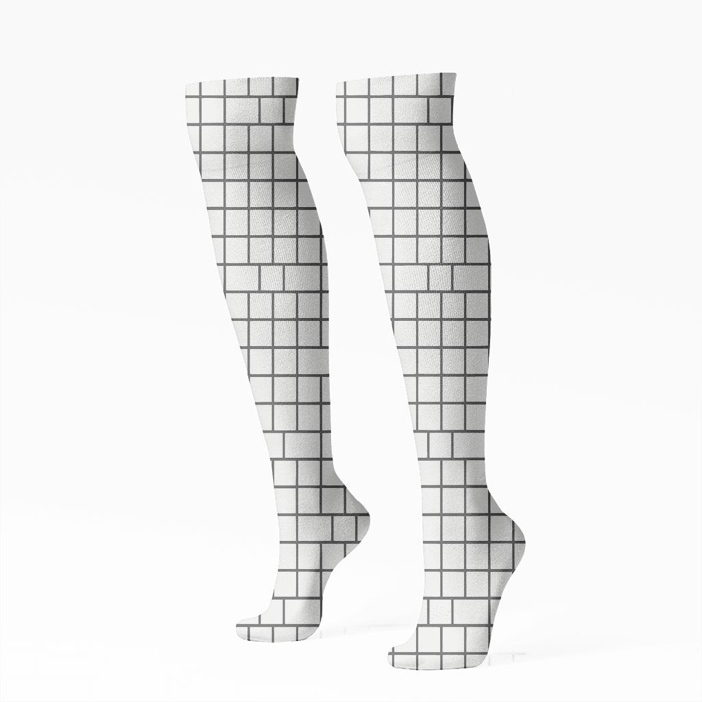 Mini Grid Drift personalized knee-high socks