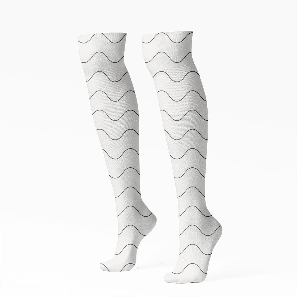 Quiet Wave Repeat custom knee-high socks