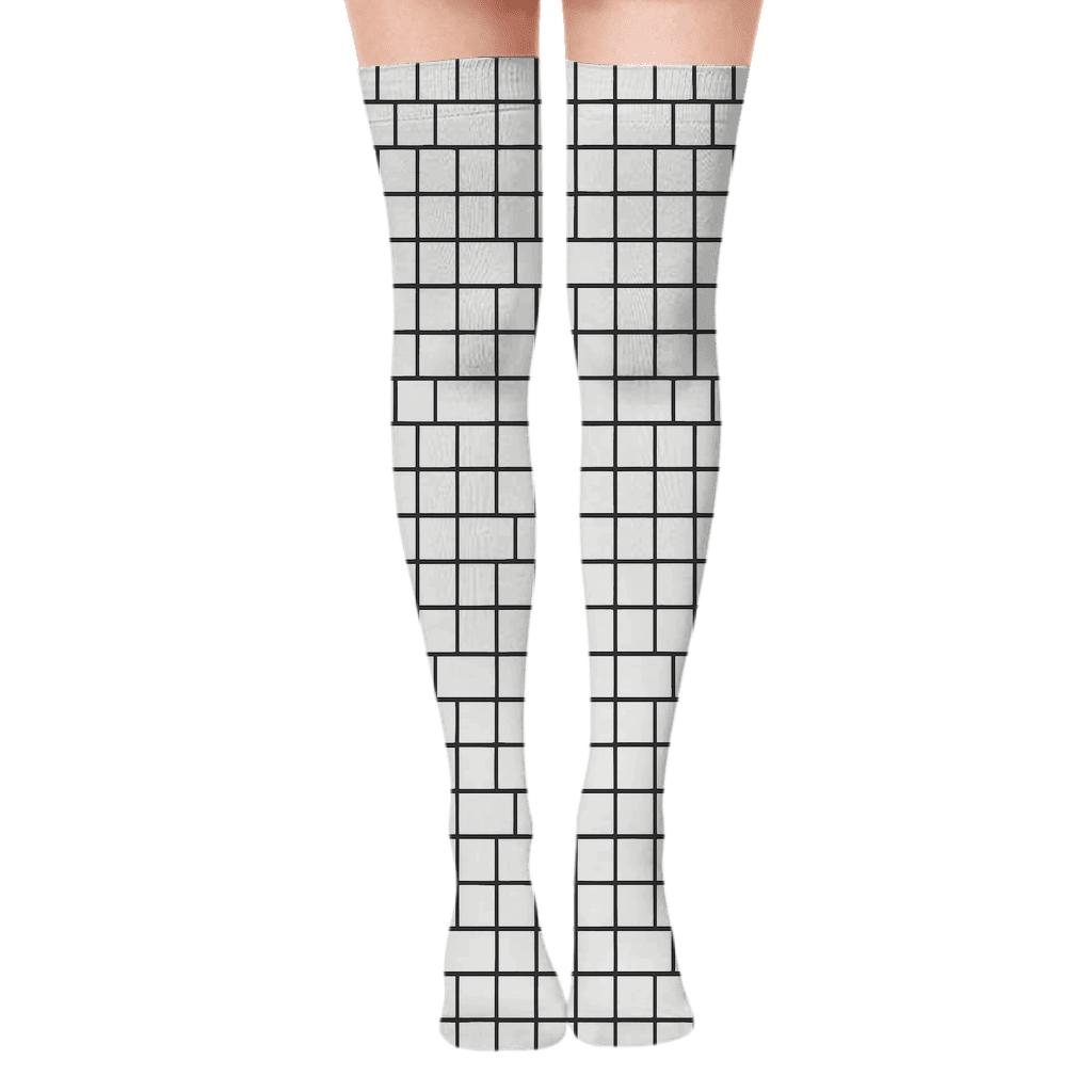 Mini Grid Drift custom over-the-knee socks