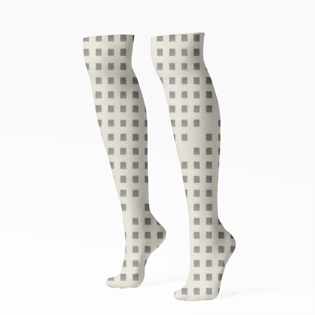 Mini Grid Drift comfortable cotton knee-high socks