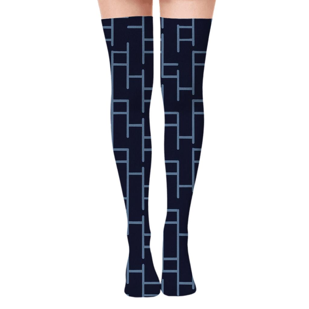 Fine Ladder Shift custom over-the-knee socks