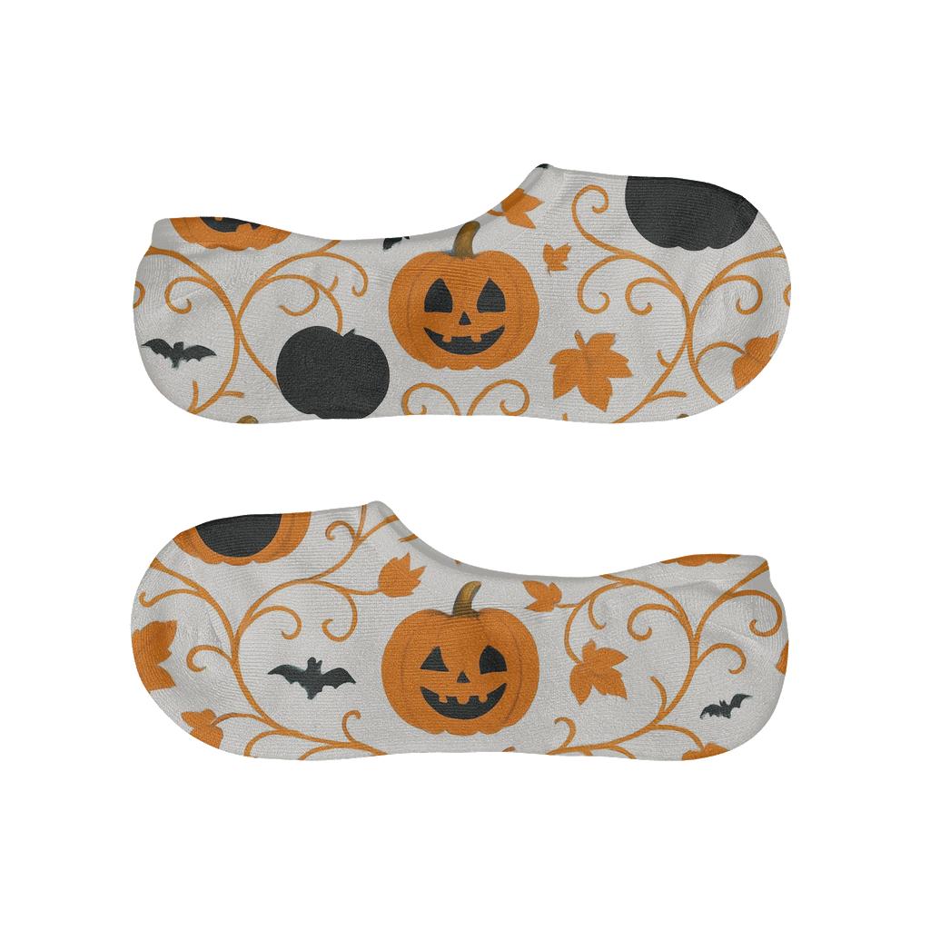Pumpkin Vine Lattice On White Background personalized no-show socks