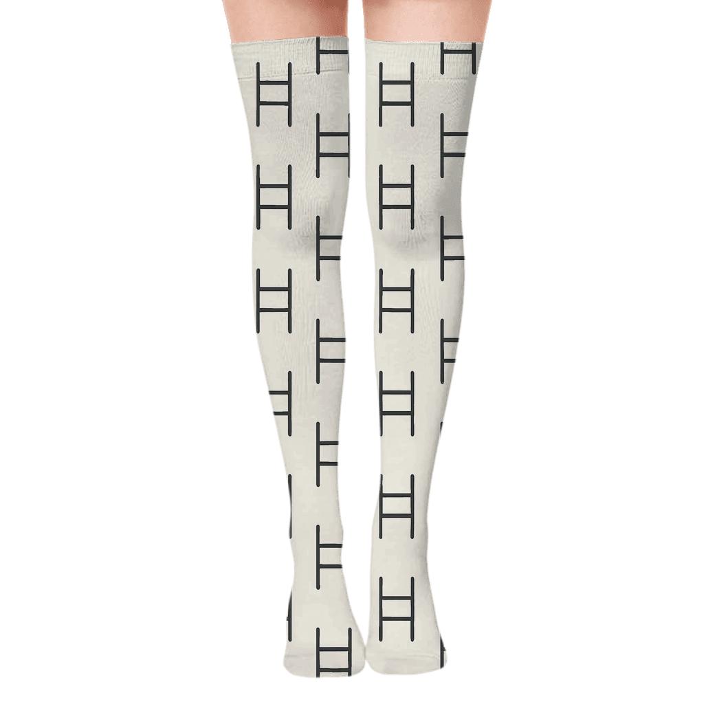 Fine Ladder Shift premium cozy over-the-knee socks