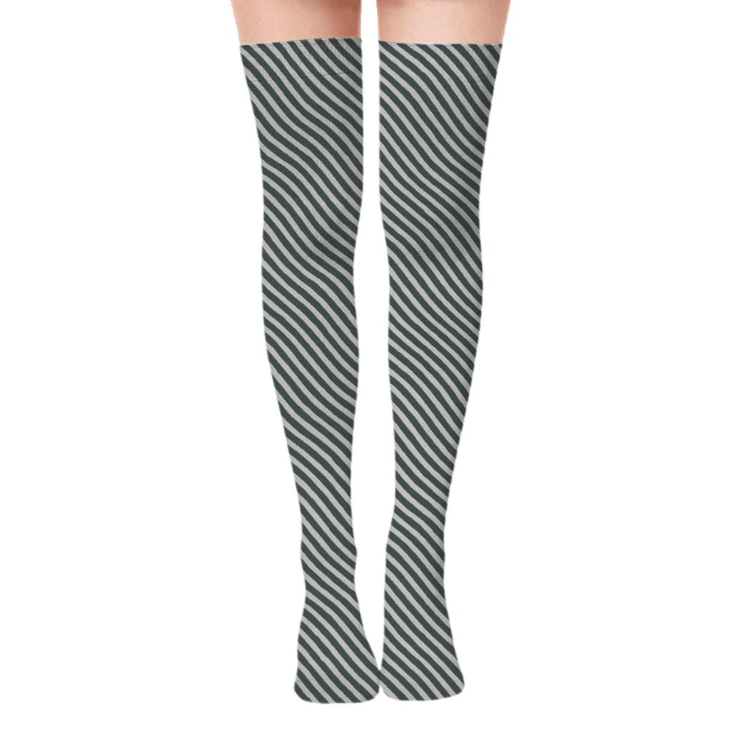 Subtle Moire Bands custom over-the-knee socks