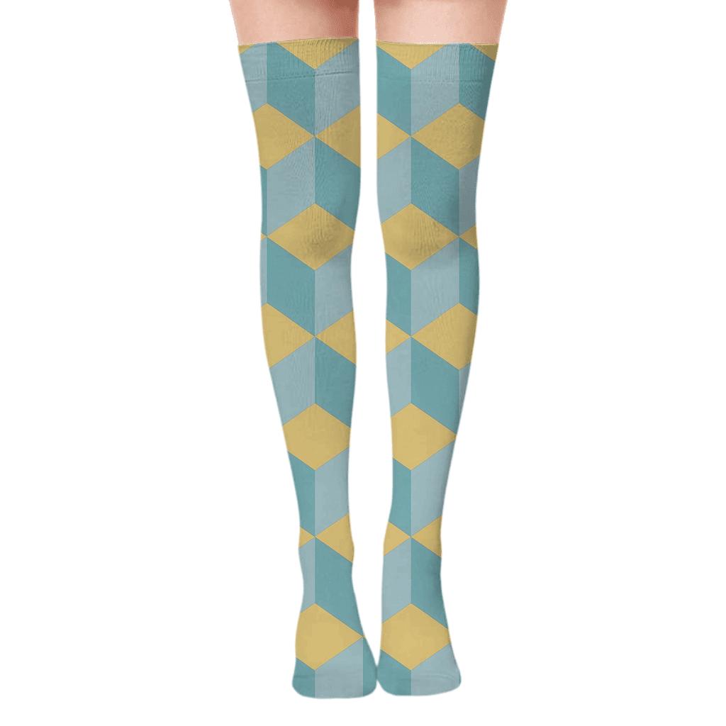 Light Prism Tessellate unique graphic over-the-knee socks