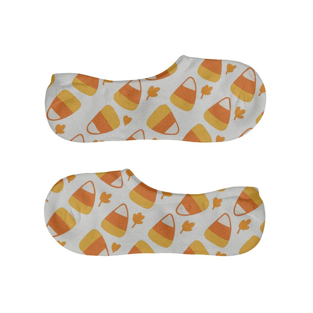 Candy Corn Chevron On White Background soft cotton no-show socks