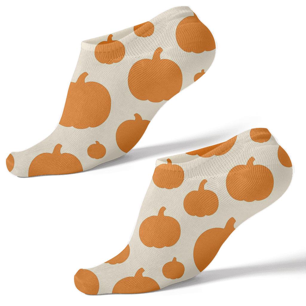 Scattered Pumpkin Silhouettes On Proper Background soft everyday ankle socks