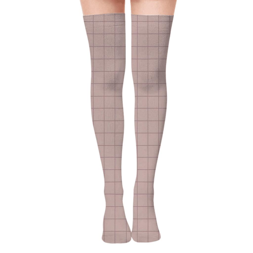 Mini Grid Drift premium cozy over-the-knee socks
