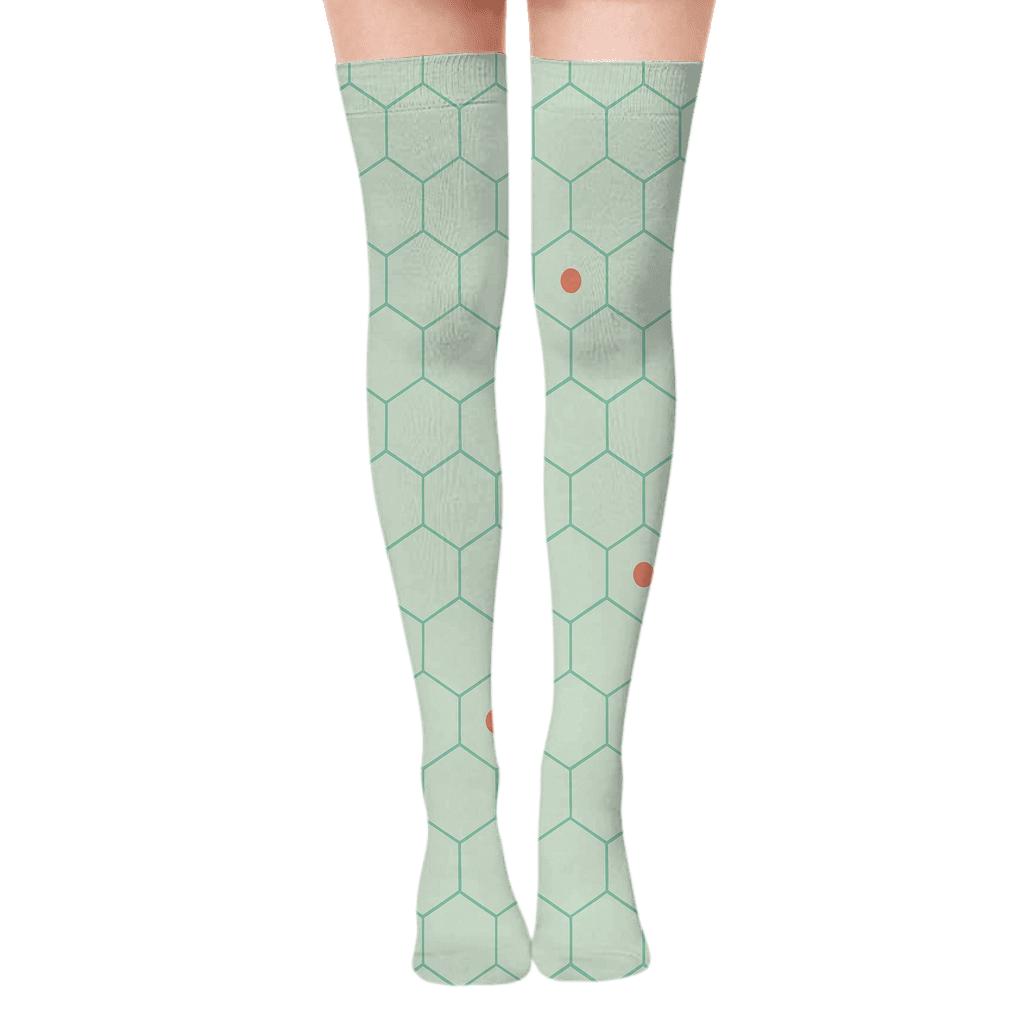 Micro Hex Scatter personalized over-the-knee socks