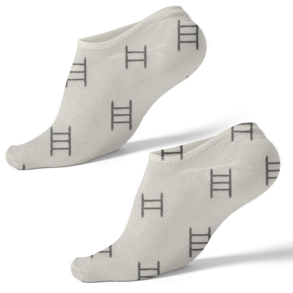 Fine Ladder Shift designer print ankle socks
