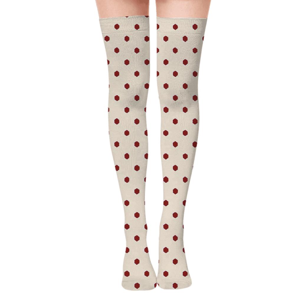 Micro Hex Scatter Two premium cozy over-the-knee socks