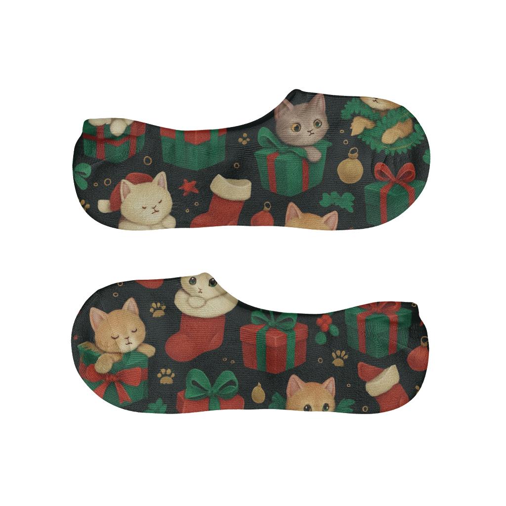 Mischief Under The Tree Collage soft cotton no-show socks