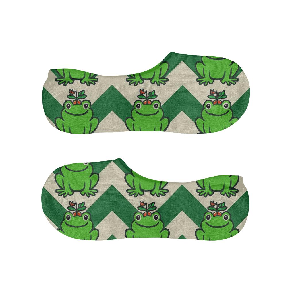 Froggy Mistletoe Chevron Sock anti-slip no-show socks