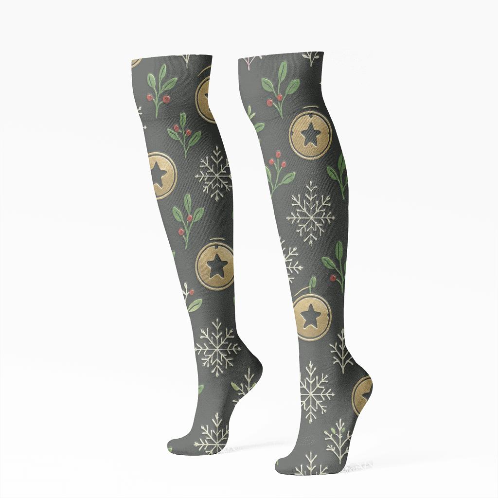 Starry Bell Medallions custom knee-high socks