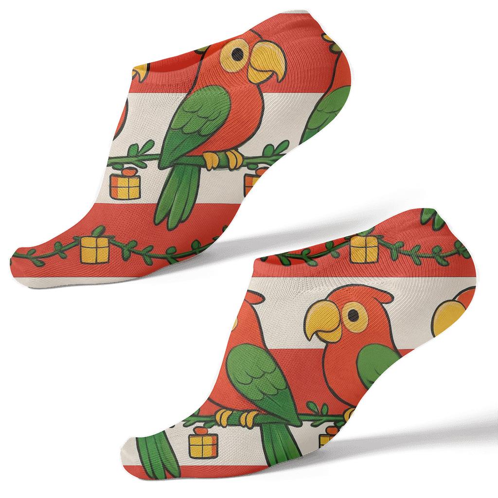 Parrot Gift Wrap Stripe Sock trendy patterned ankle socks