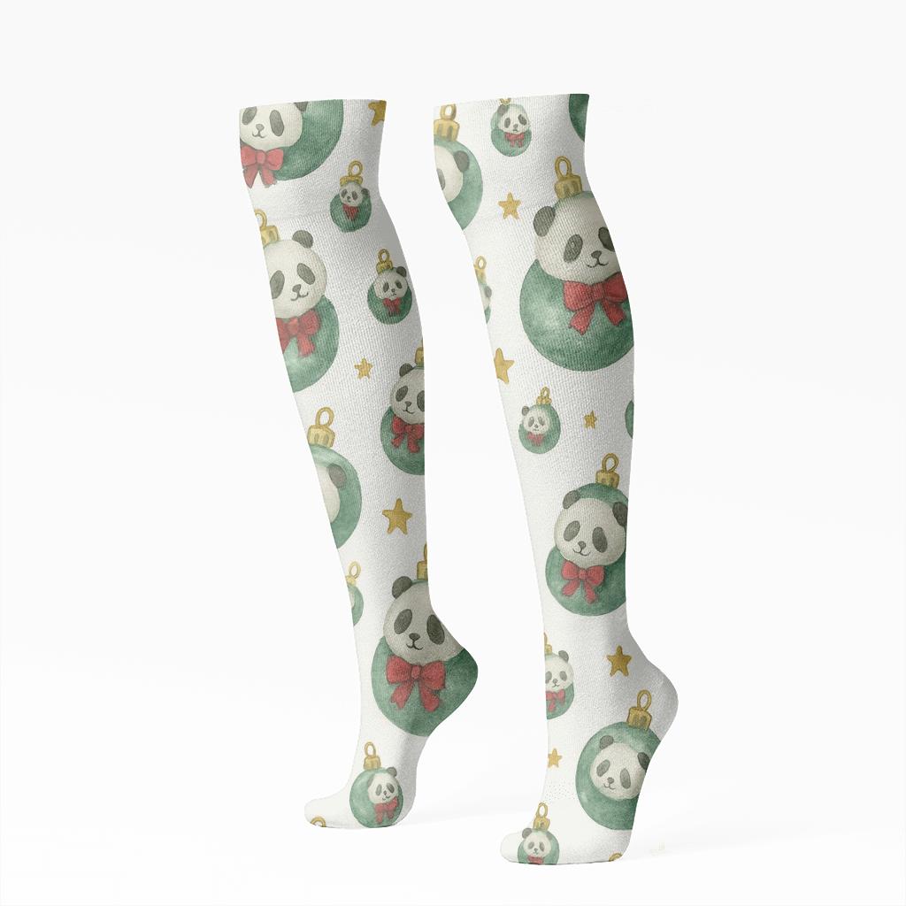Panda Ornament Scatter custom knee-high socks