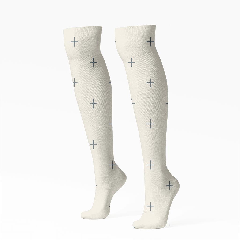 Gentle Cross Pack designer print knee-high socks