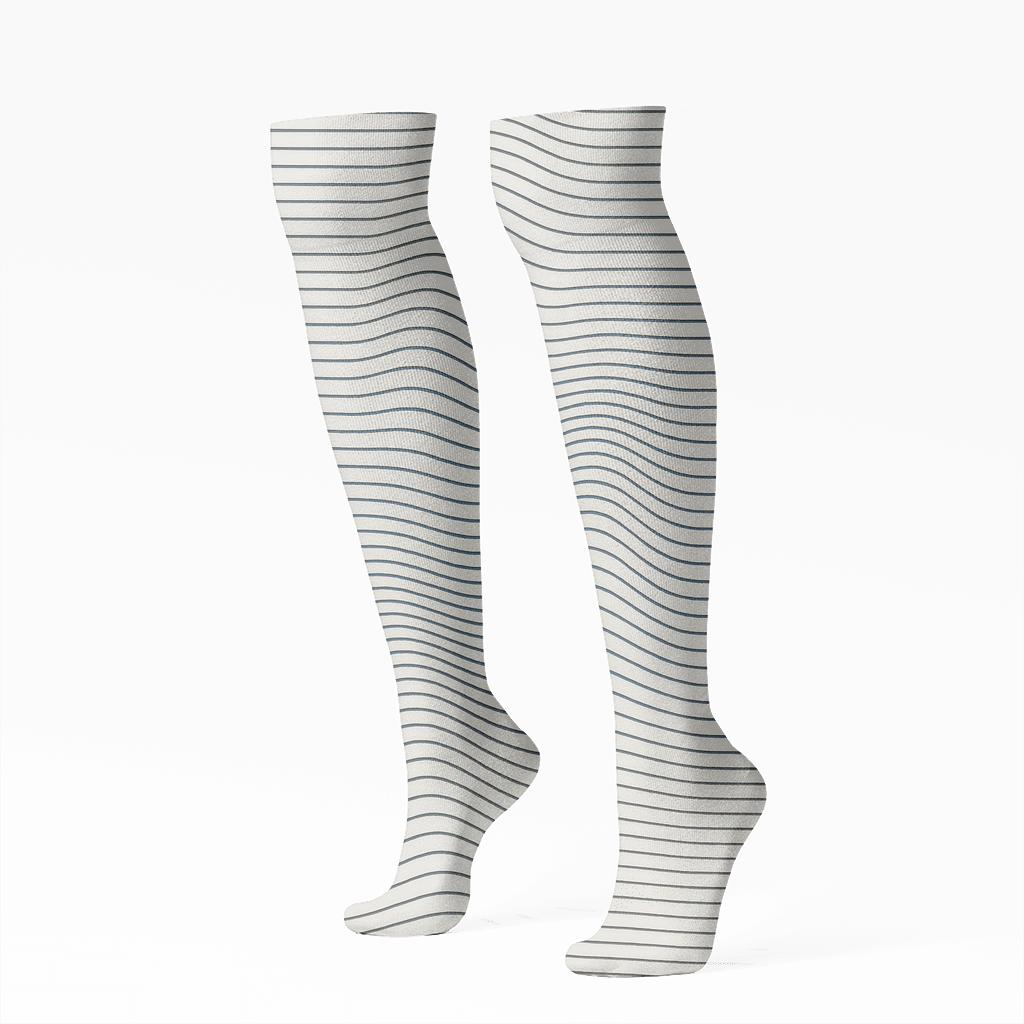 Subtle Moire Bands unique graphic knee-high socks
