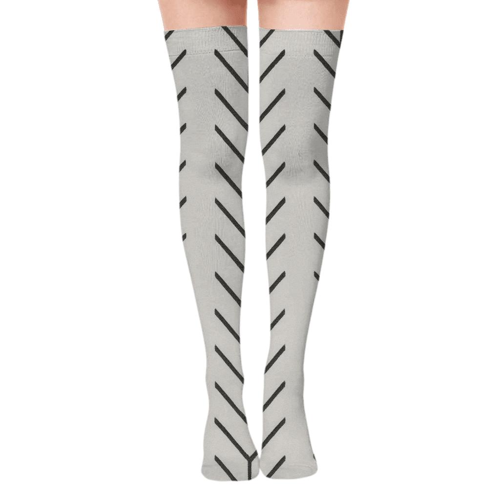 Slim Chevron March stylish fashion over-the-knee socks