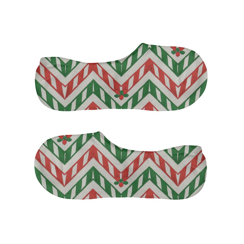 Candy Cane Chevron comfortable invisible socks