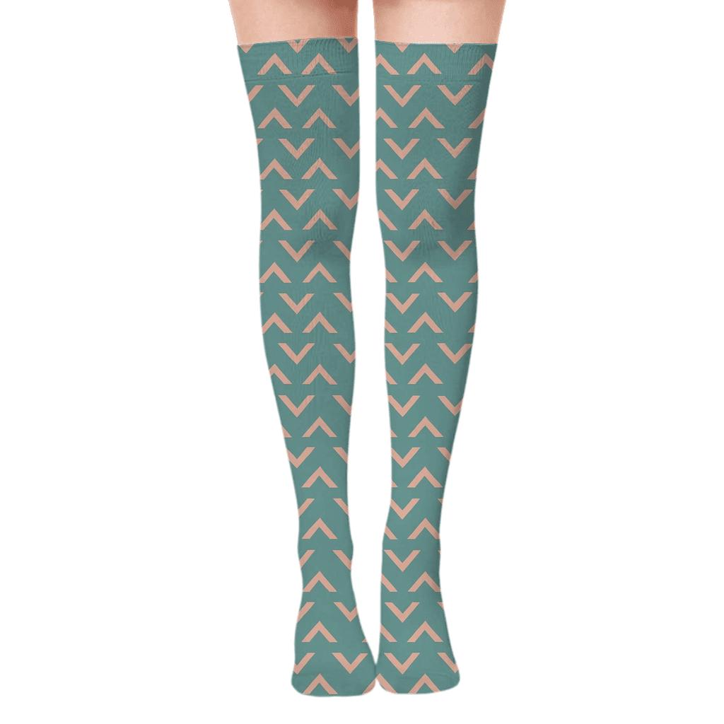 Micro Chevron March premium cozy over-the-knee socks