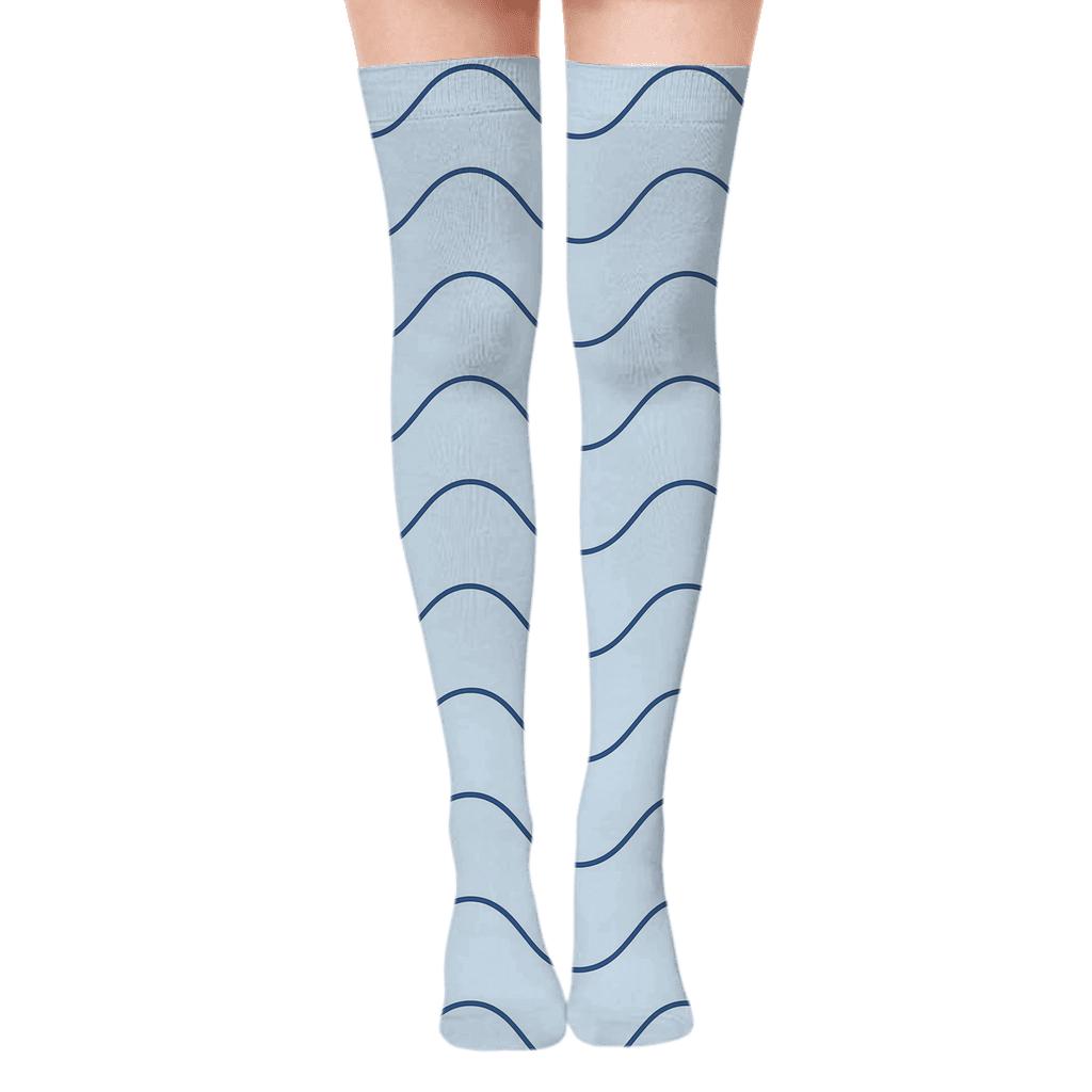 Quiet Wave Repeat soft everyday over-the-knee socks