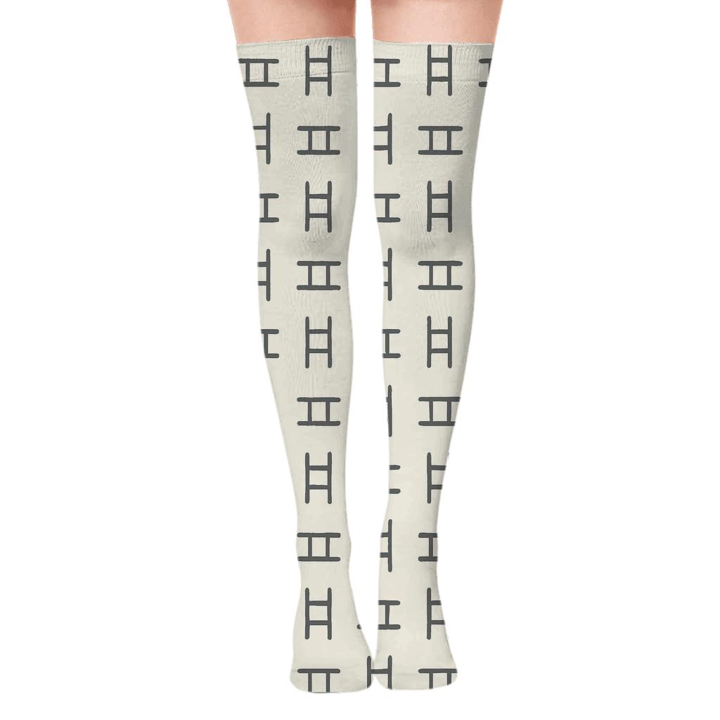 Micro Ladder Grid soft everyday over-the-knee socks