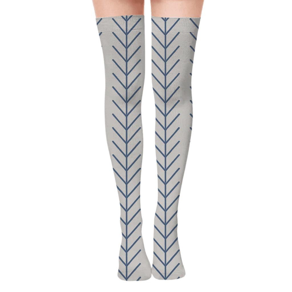 Narrow Herringbone Stitch personalized over-the-knee socks