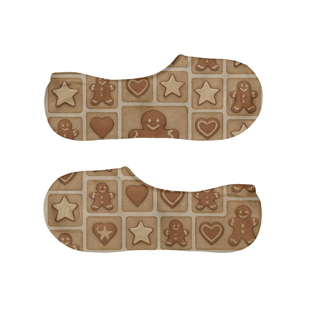 Gingerbread Tile Mosaic custom no-show socks