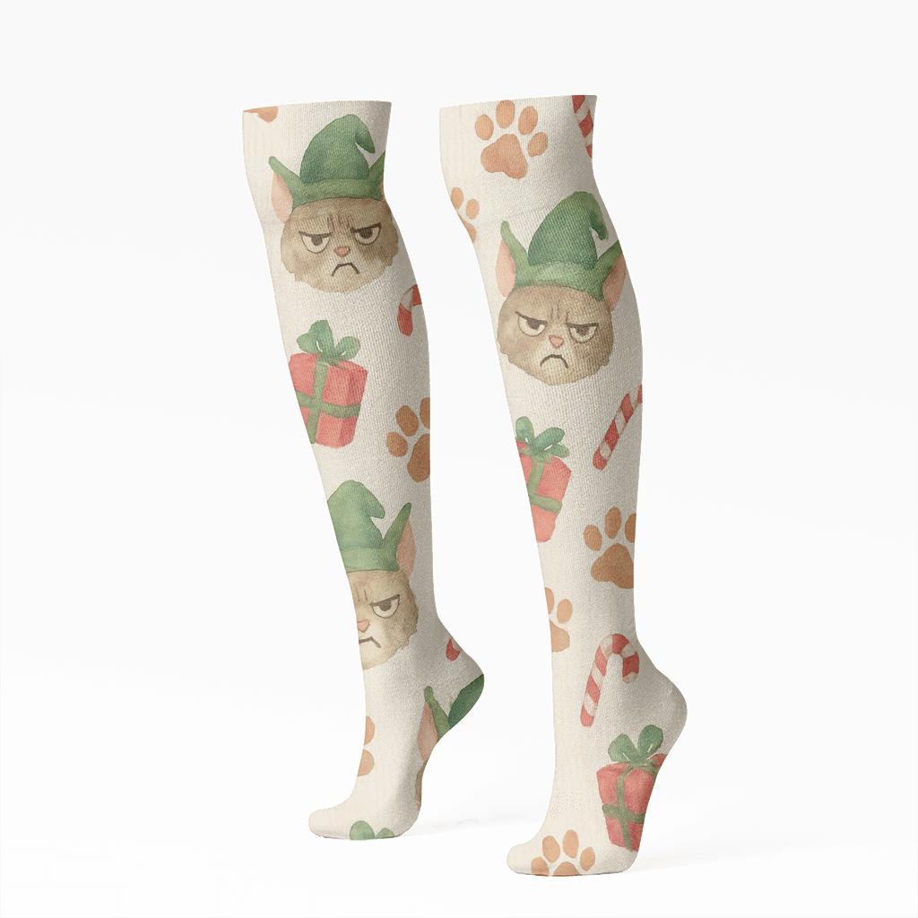 Santa Claws Scatter soft everyday knee-high socks